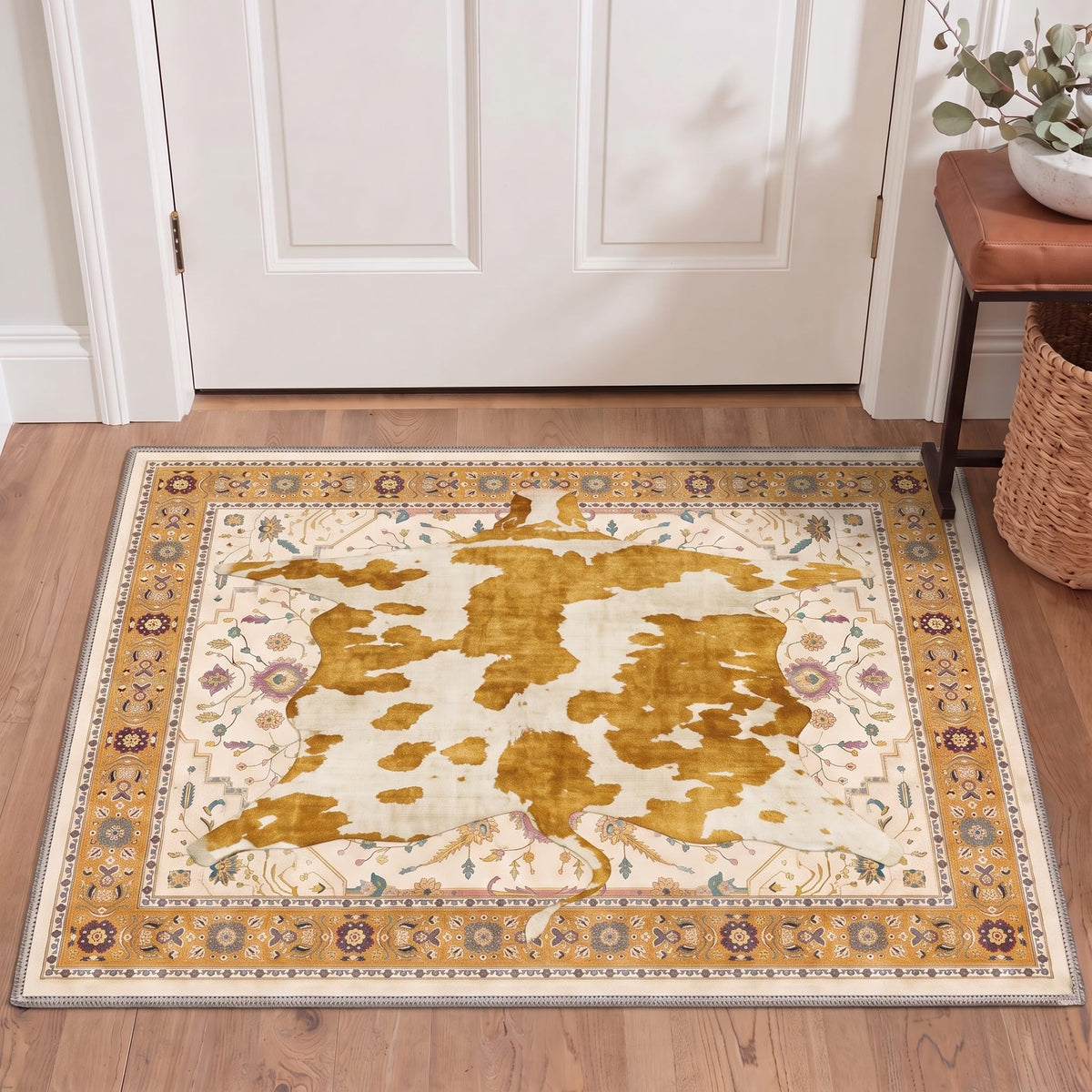 Bavni Leopard Rug 5x7 Cheetah Animal Print Rug Washable Jungle Rugs Blue