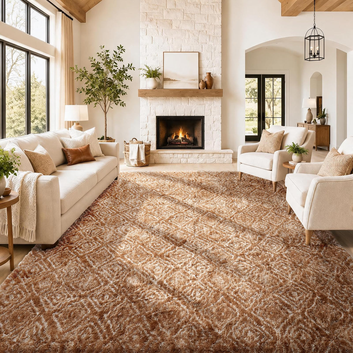 Ophanie Leopard Rugs for Bedroom Living Room, Cheetah Print Rug Fluffy Shag Large Fuzzy Plush Soft Throw,Large Shaggy Floor Faux Animal Throw 4x6 Carpets,Decor Aesthetic with Over 99 pcs Pile fibers