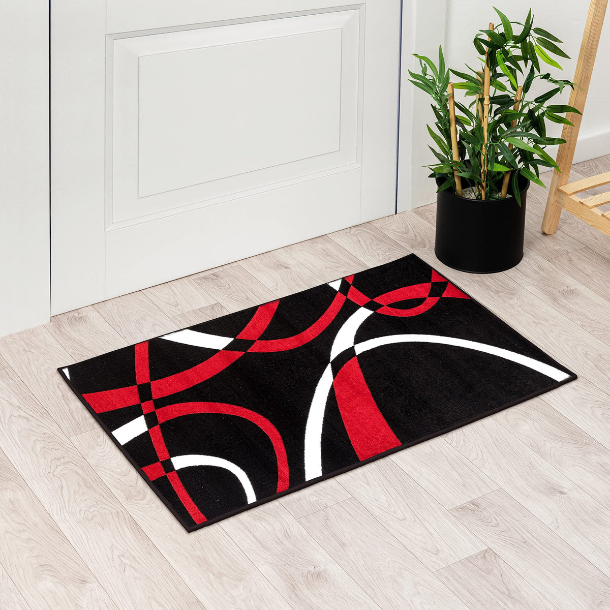 Luxe Weavers Geometric Abstract Area Rug Navy 5x7