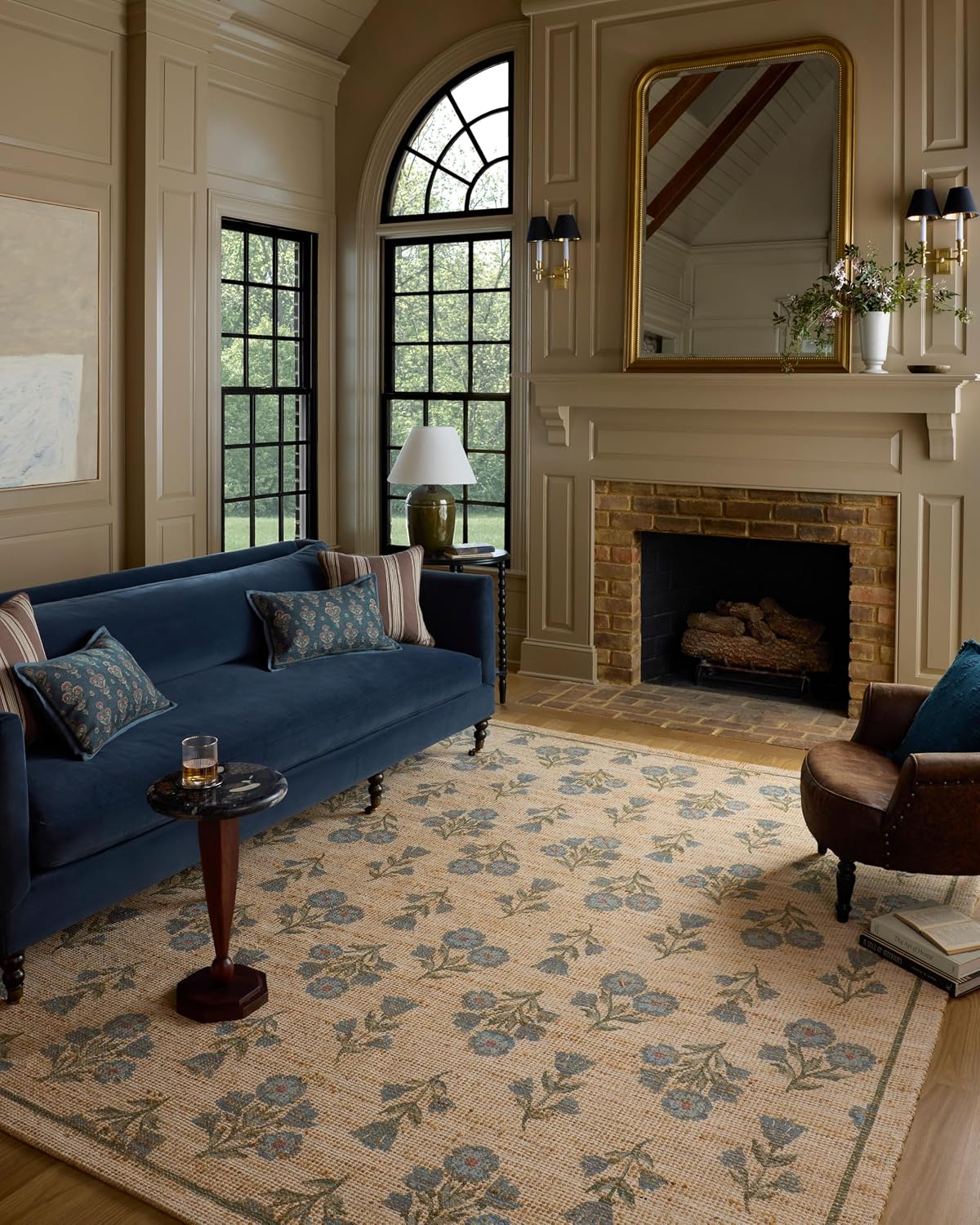 Loloi Chris Loves Julia Rue Moss/Blue 3'-6" x 5'-6" Accent Rug