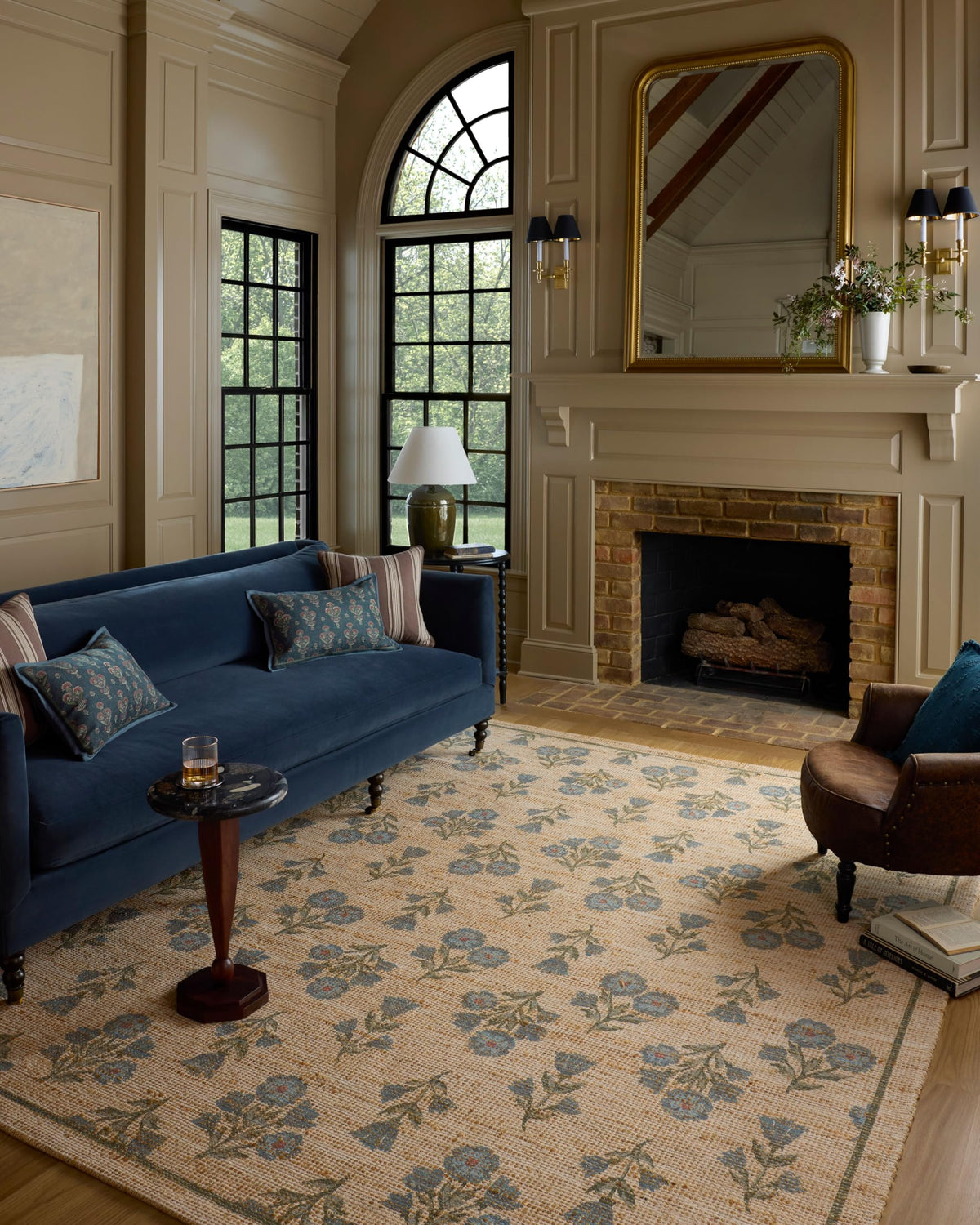 Loloi Chris Loves Julia Rue Moss/Blue 3'-6" x 5'-6" Accent Rug