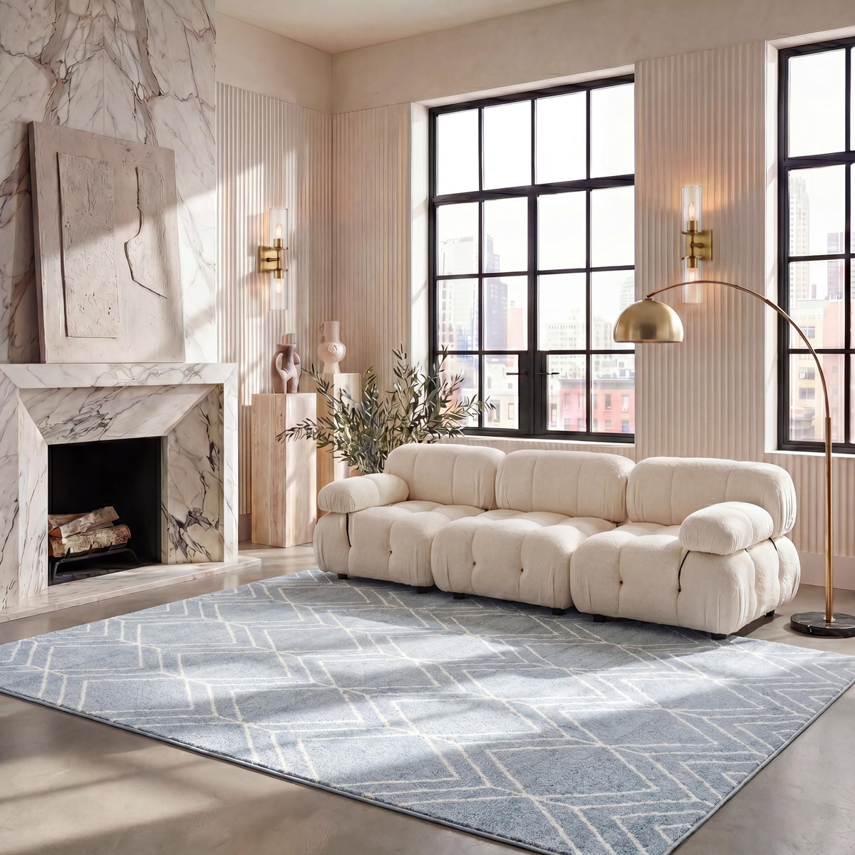 SAFAVIEH Adirondack Area Rug 8'x10', Modern Sage & Ivory ADR241Y