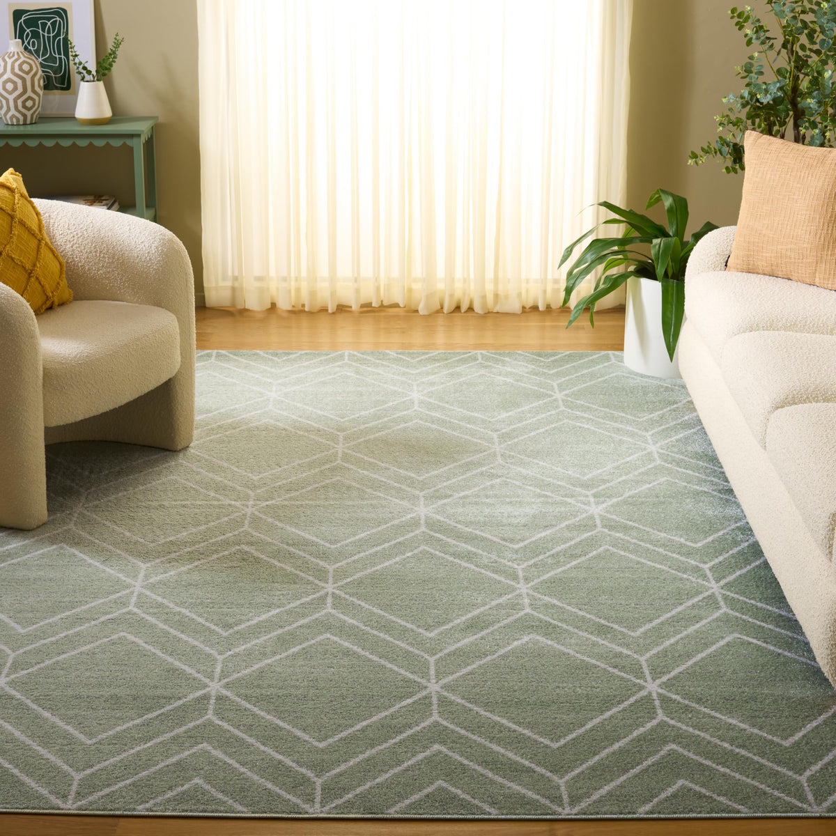 SAFAVIEH Adirondack Area Rug 8'x10', Modern Sage & Ivory ADR241Y