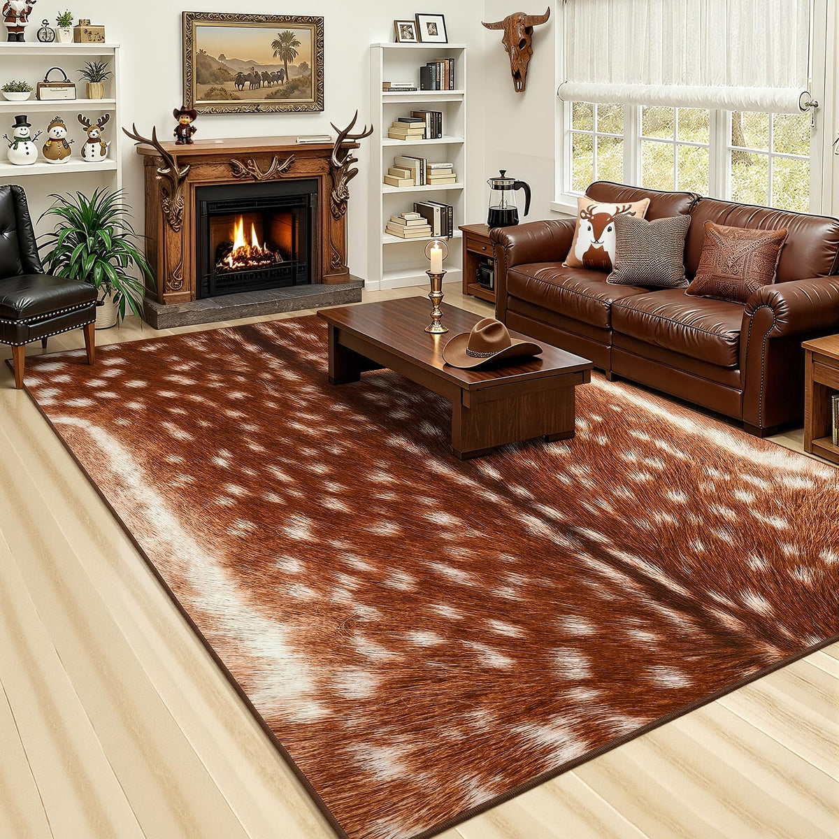 AROGAN Premium Leopard Rug for Bedroom 4×6 Feet, Machine Washable Cheetah Rug Animal Print Hide Area Rug, Large Non-Slip Faux Fur Leopard Skin Rugs Carpet for Office Living Room Dinner Room Home Decor