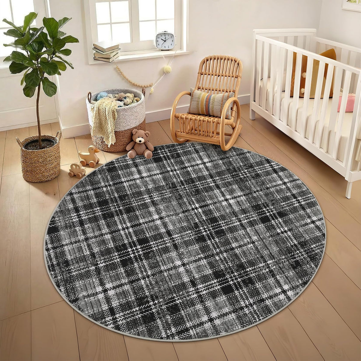 Large Living Room Rugs 8x10 Area Rugs Machine Washable Modern Geometric Neutral Rug Non Slip Low Pile Farmhouse Stain Resistant Carpet for Bedroom Nursery Classroom Dorm 8'x10' Multi