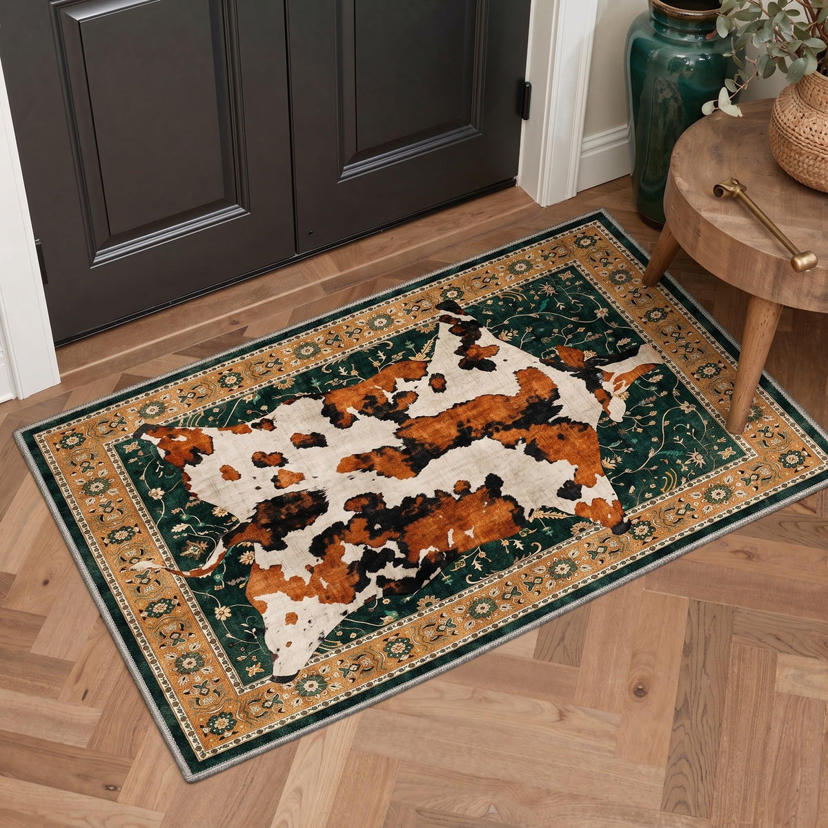 Bavni Leopard Rug 5x7 Cheetah Animal Print Rug Washable Jungle Rugs Blue