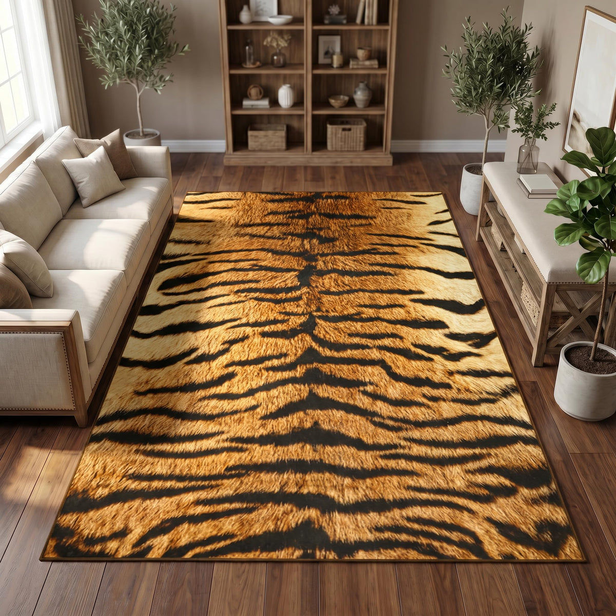 BENRON Soft Antelope Rug 4x6, Faux Animal Print Rug for Living Room Bedroom