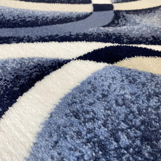 Luxe Weavers Geometric Abstract Area Rug Navy 5x7