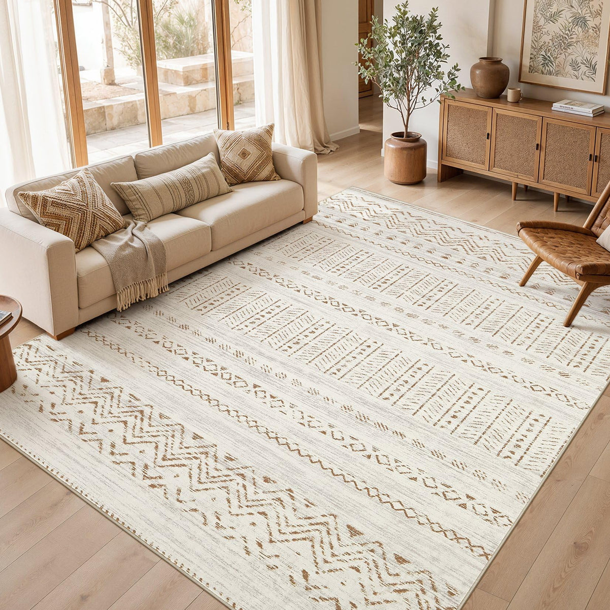 cotiled 6x9 Area Rugs for Living Room: Boho Washable Rug for Dining Room