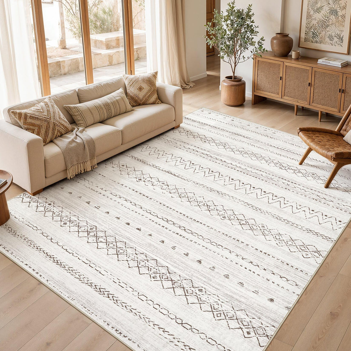 cotiled 6x9 Area Rugs for Living Room: Boho Washable Rug for Dining Room