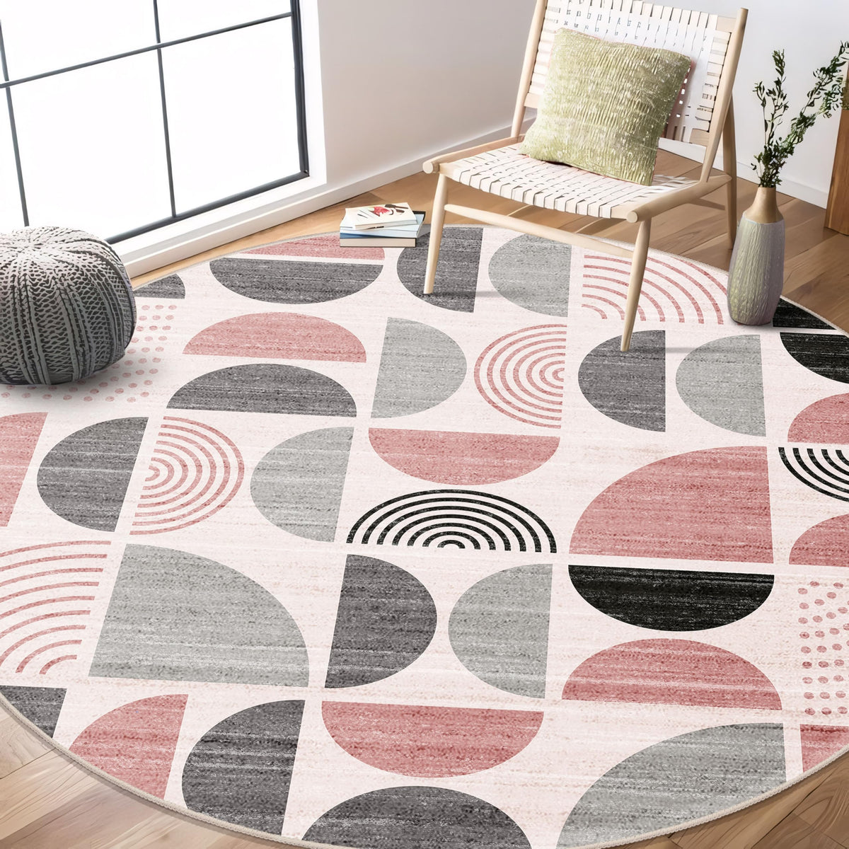 MUJOO 5x7 Area Rugs Washable,Boho Rugs Non Slip Modern Abstract Large