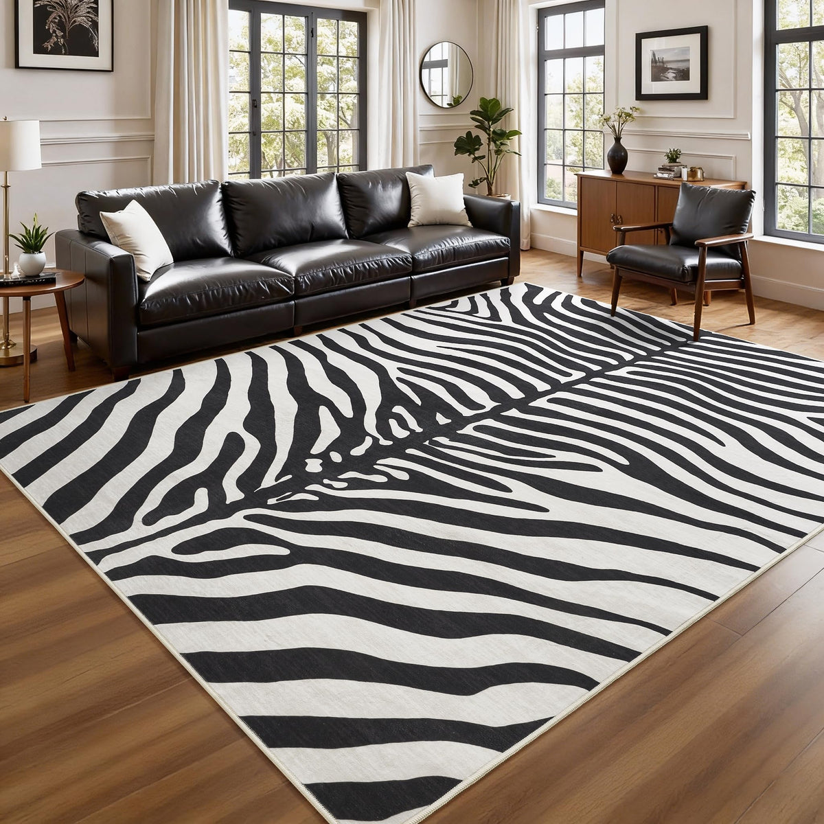 BENRON Soft Antelope Rug 4x6, Faux Animal Print Rug for Living Room Bedroom