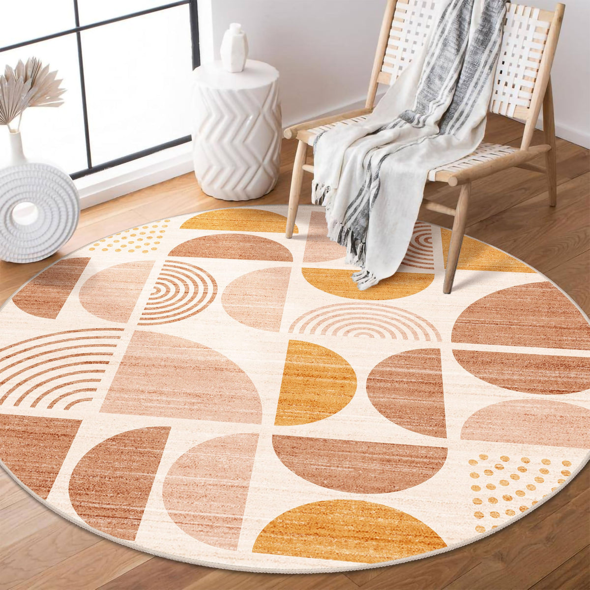 MUJOO 5x7 Area Rugs Washable,Boho Rugs Non Slip Modern Abstract Large