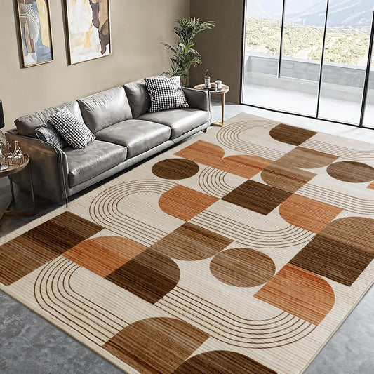 Soft Modern Geometric Abstract Large Machine Washable 5x7 Area Rug