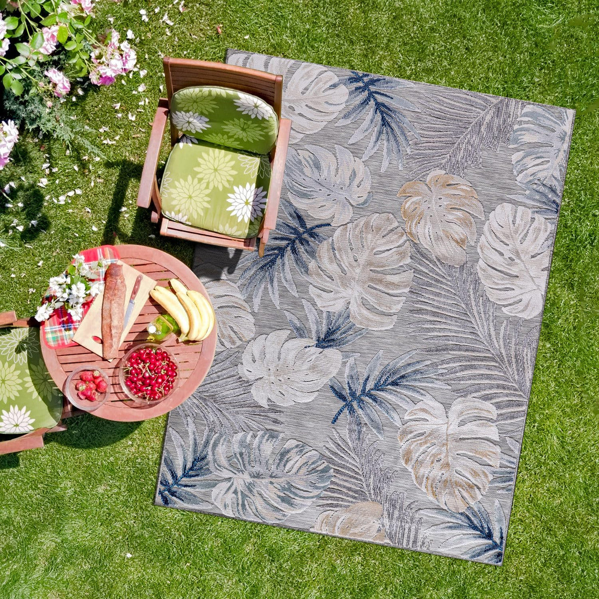 CAMILSON Indoor Outdoor Rug, Multicolor 6x9 Geometric Arch Striped Area Rugs for Patio and Home Areas, Easy-Cleaning Non-Shedding Living Room, Garden and Deck Washable Outside Carpet (6 x 9)