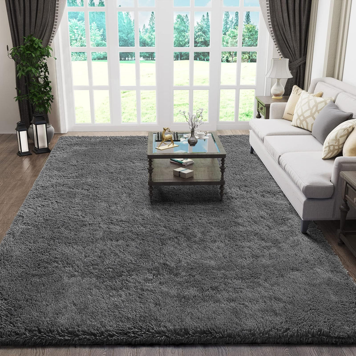 Ophanie Leopard Rugs for Bedroom Living Room, Cheetah Print Rug Fluffy Shag Large Fuzzy Plush Soft Throw,Large Shaggy Floor Faux Animal Throw 4x6 Carpets,Decor Aesthetic with Over 99 pcs Pile fibers