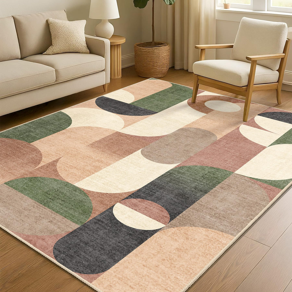 5x7 Area Rugs Modern Washable Rug for Living Room Bedroom