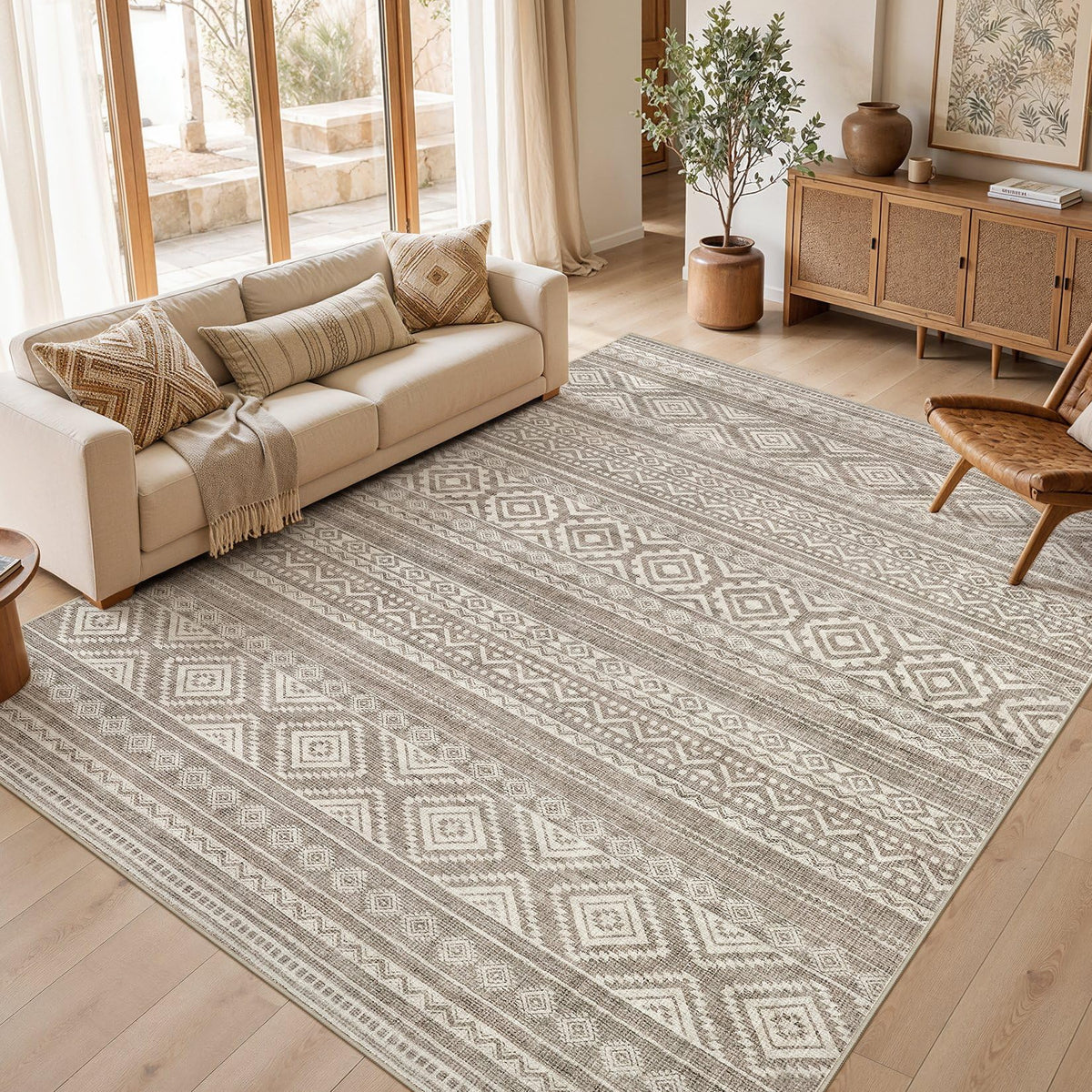 cotiled 6x9 Area Rugs for Living Room: Boho Washable Rug for Dining Room
