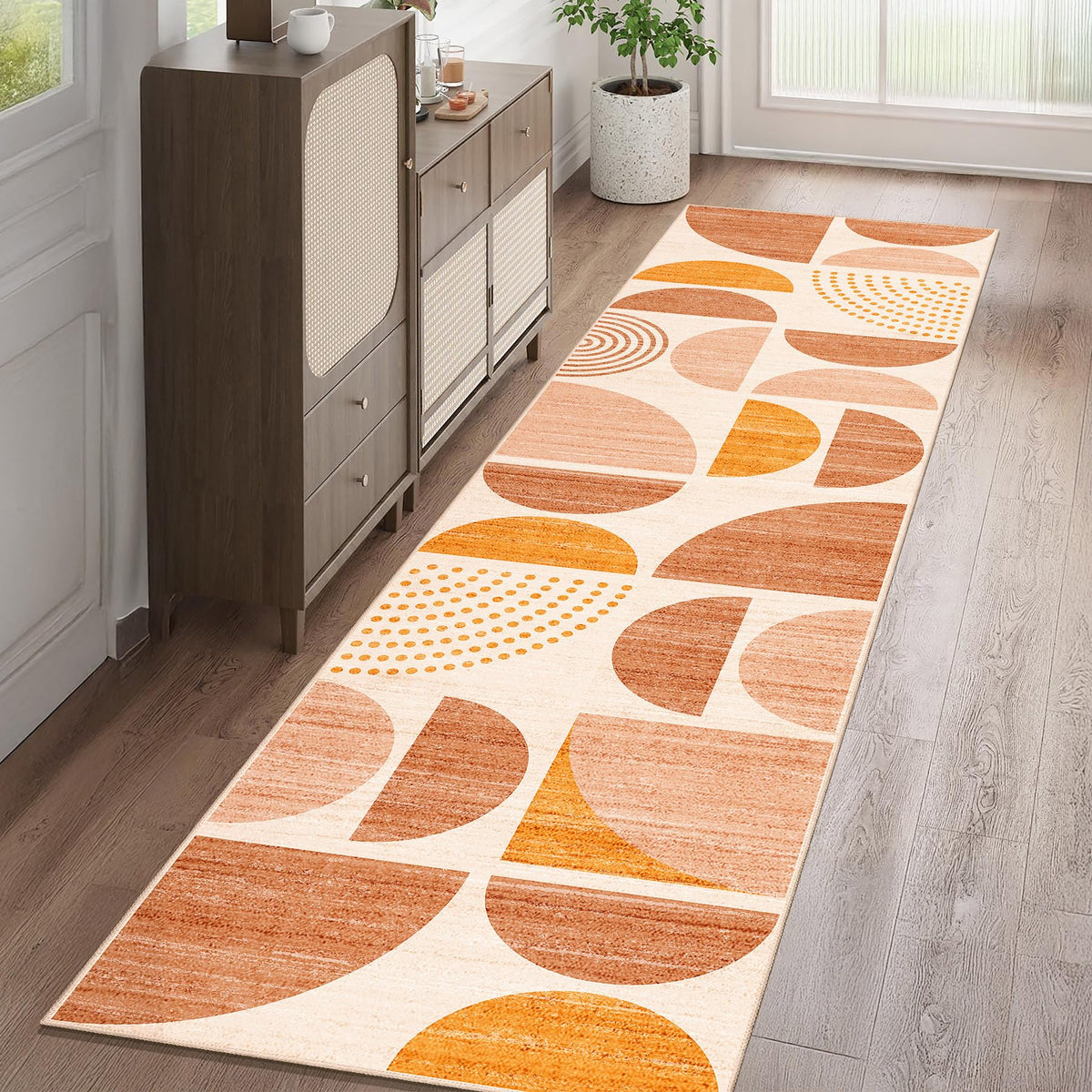 MUJOO 5x7 Area Rugs Washable,Boho Rugs Non Slip Modern Abstract Large