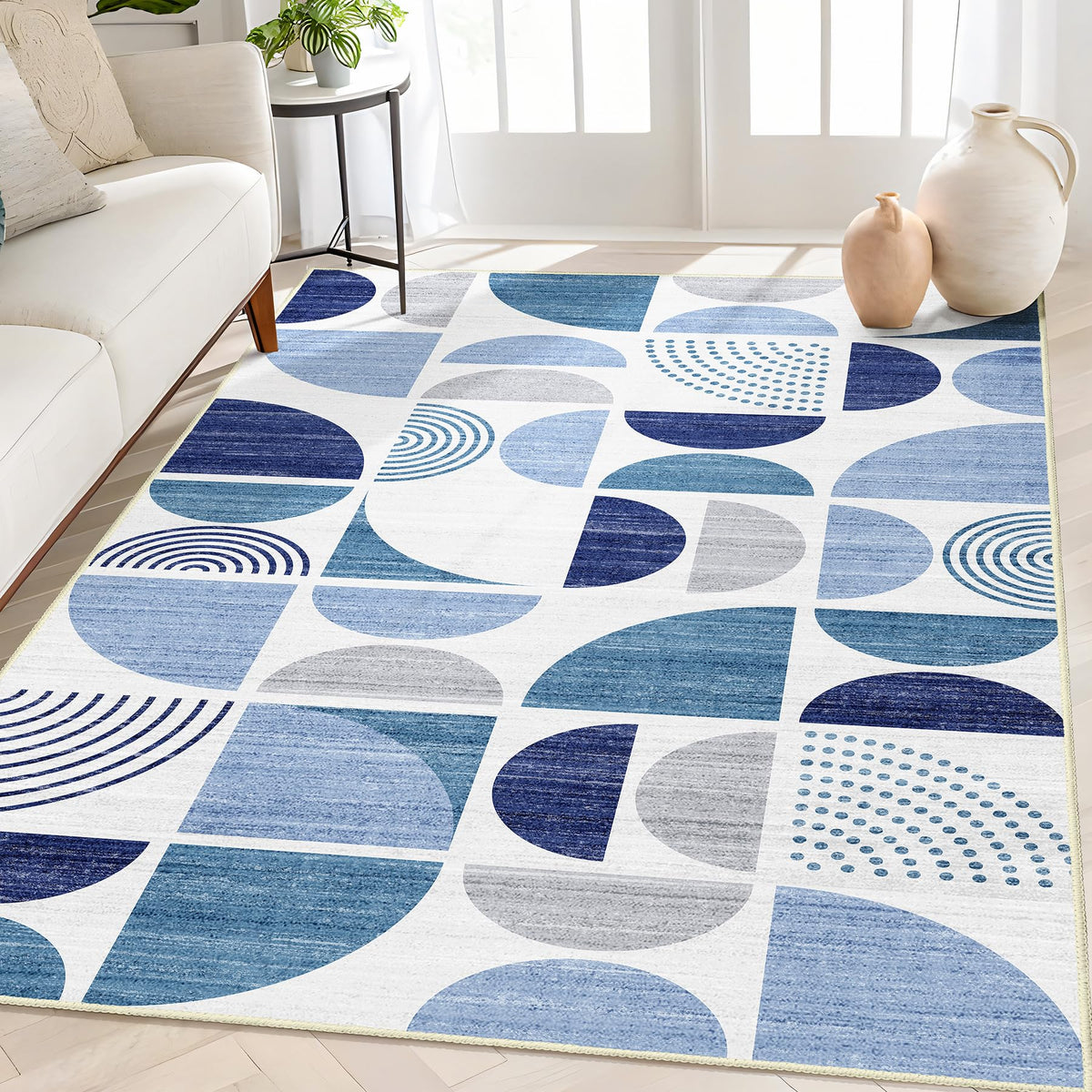MUJOO 5x7 Area Rugs Washable,Boho Rugs Non Slip Modern Abstract Large