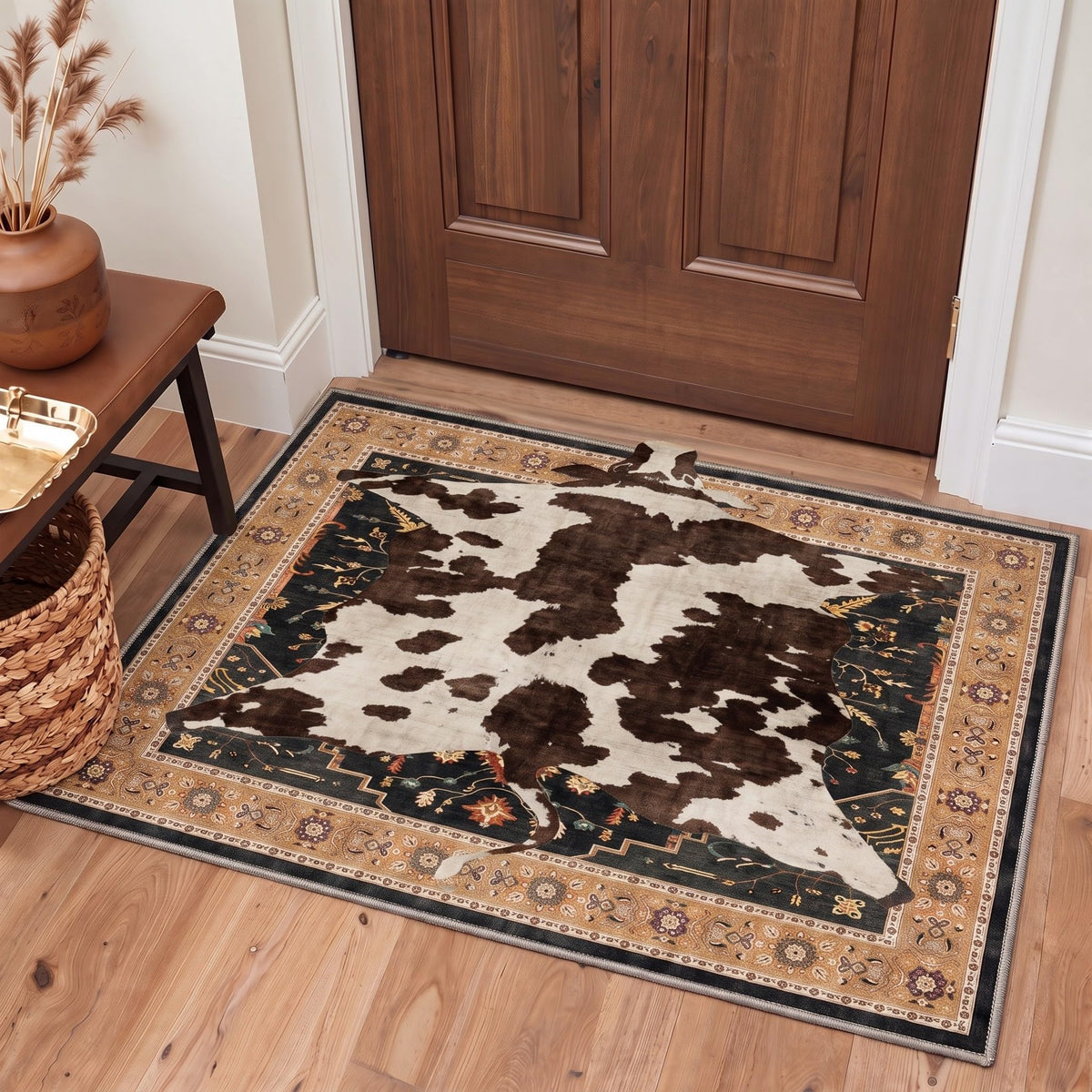 Bavni Leopard Rug 5x7 Cheetah Animal Print Rug Washable Jungle Rugs Blue