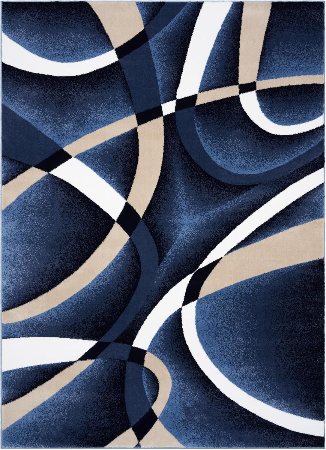 Luxe Weavers Geometric Abstract Area Rug Navy 5x7
