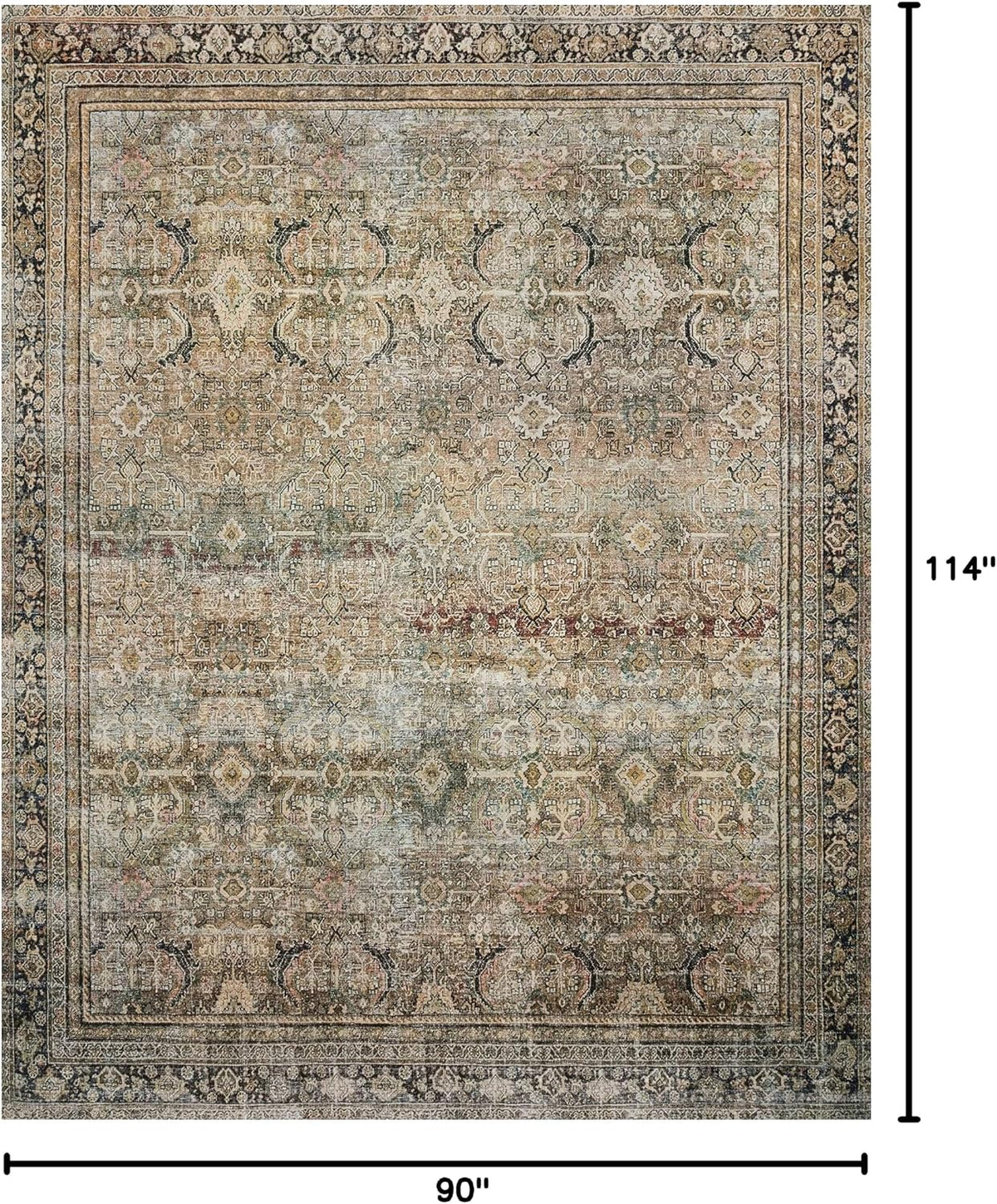 Loloi Layla Olive/Charcoal 7'-6" x 9'-6" Area Rug
