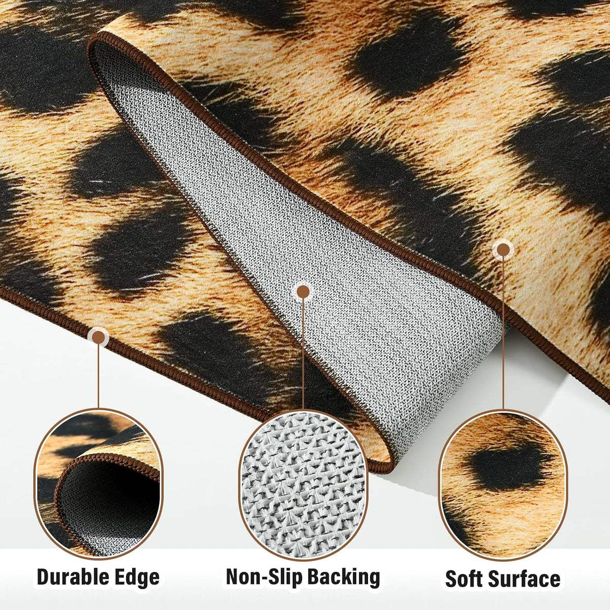 AROGAN Premium Leopard Rug for Bedroom 4×6 Feet, Machine Washable Cheetah Rug Animal Print Hide Area Rug, Large Non-Slip Faux Fur Leopard Skin Rugs Carpet for Office Living Room Dinner Room Home Decor
