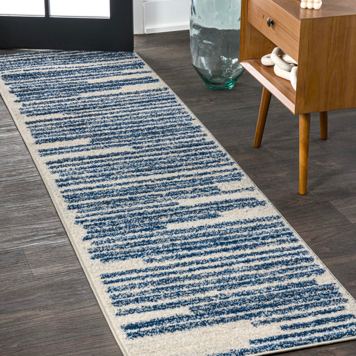JONATHAN Y Khalil Modern Berber Stripe Cream/Black Indoor Area Rug, 8x10, Contemporary, Bohemian, Easy-Cleaning for Living Room, Bedroom, Kitchen, Pet Friendly, Non-Shedding (MOH207A-8)