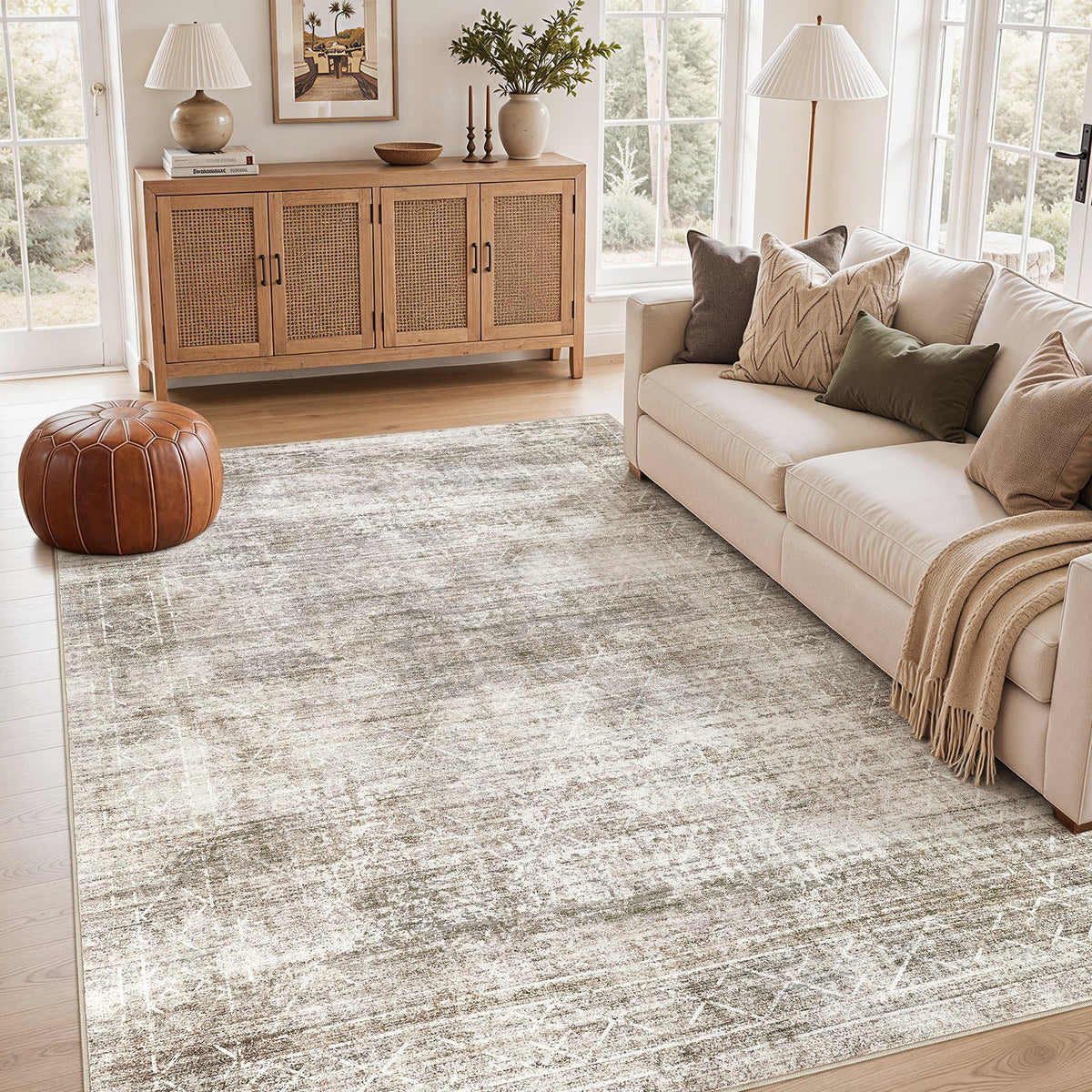 cotiled 6x9 Area Rugs for Living Room: Boho Washable Rug for Dining Room
