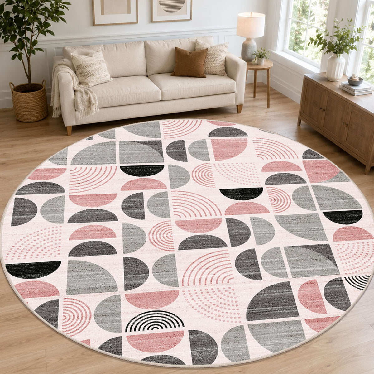 MUJOO 5x7 Area Rugs Washable,Boho Rugs Non Slip Modern Abstract Large