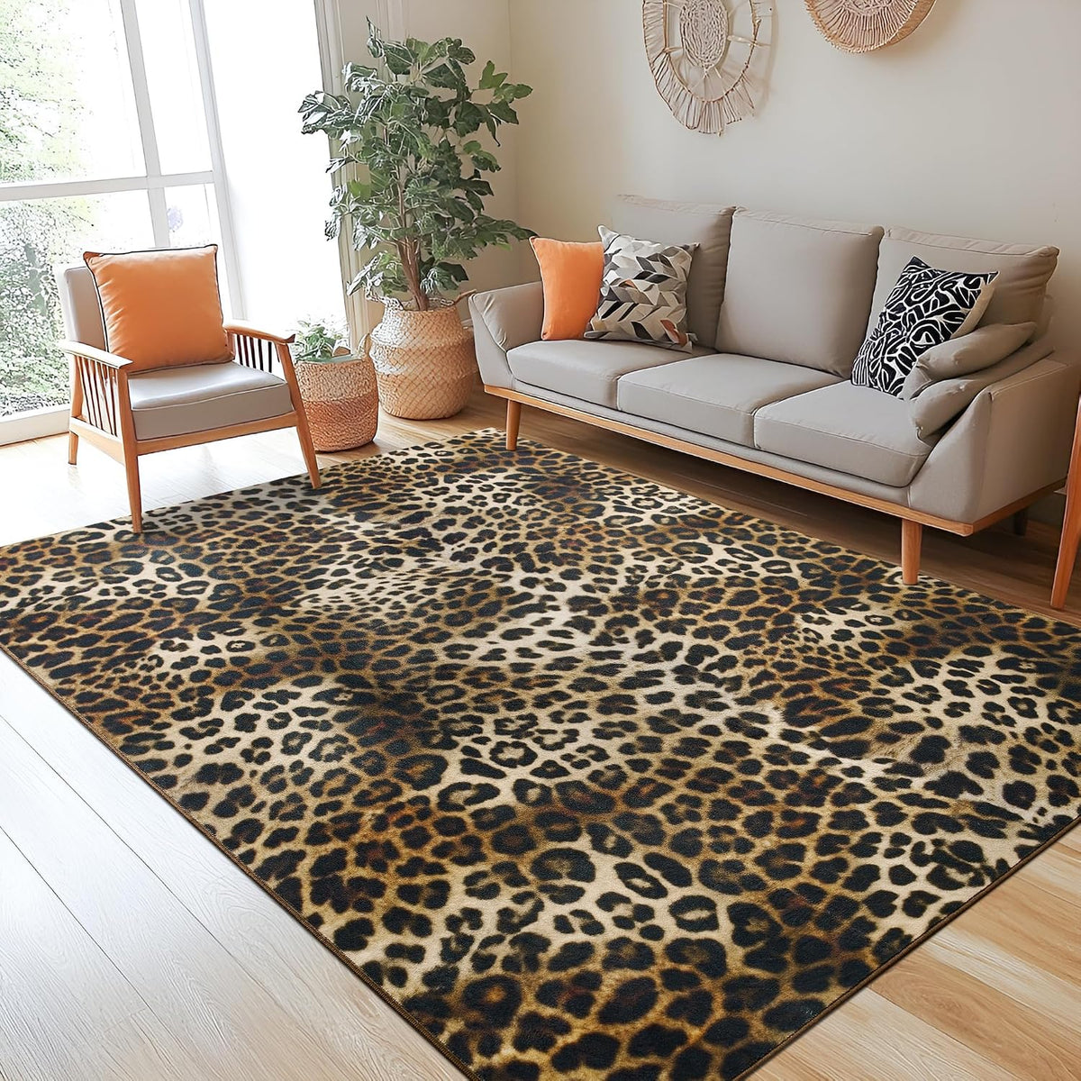 Foxmas 4x6 Leopard Area Rugs for Living Room