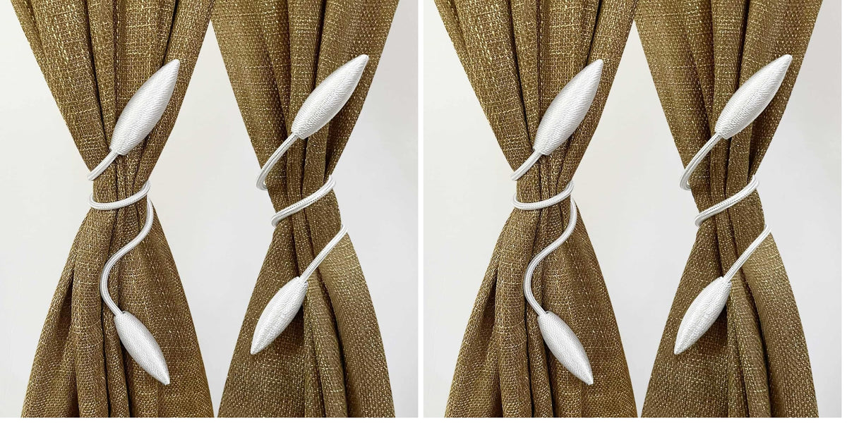 Valea Home 2 Pieces Curtain Tiebacks Clips Creative Window Drape Twist Tie Backs European Style Custom Made Curtain Holders Decorative Draperies Holdbacks, Black