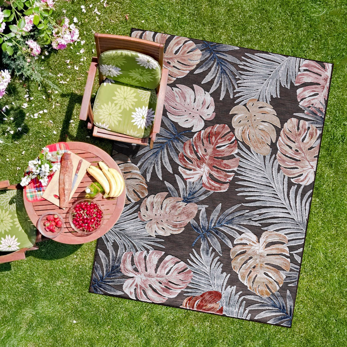 CAMILSON Indoor Outdoor Rug, Multicolor 6x9 Geometric Arch Striped Area Rugs for Patio and Home Areas, Easy-Cleaning Non-Shedding Living Room, Garden and Deck Washable Outside Carpet (6 x 9)