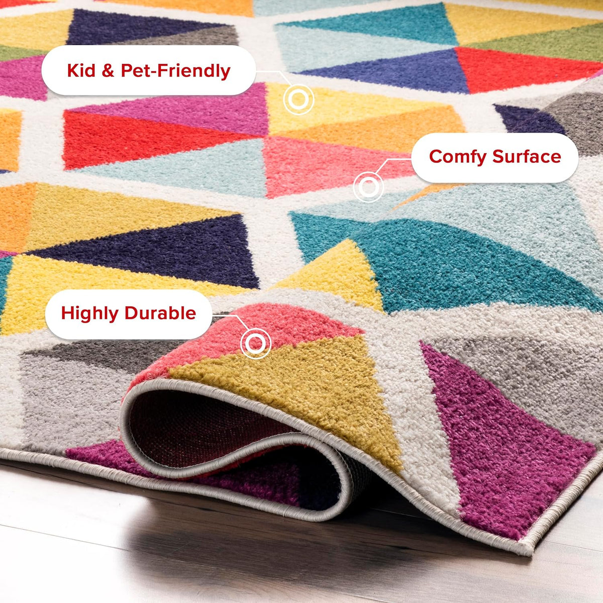 nuLOOM Maris Multicolor Geometric Power Loomed Area Rug, 4' x 6'