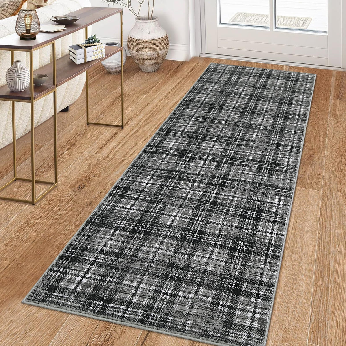 Large Living Room Rugs 8x10 Area Rugs Machine Washable Modern Geometric Neutral Rug Non Slip Low Pile Farmhouse Stain Resistant Carpet for Bedroom Nursery Classroom Dorm 8'x10' Multi