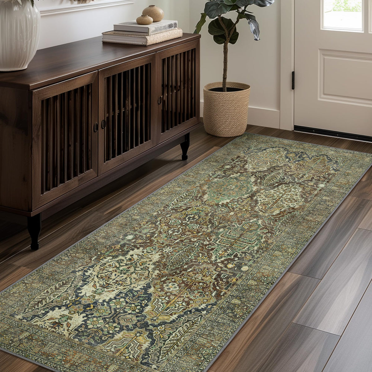 8x10 Area Rug Washable Rug for Living Room Bedroom Non Slip Carpet Taupe