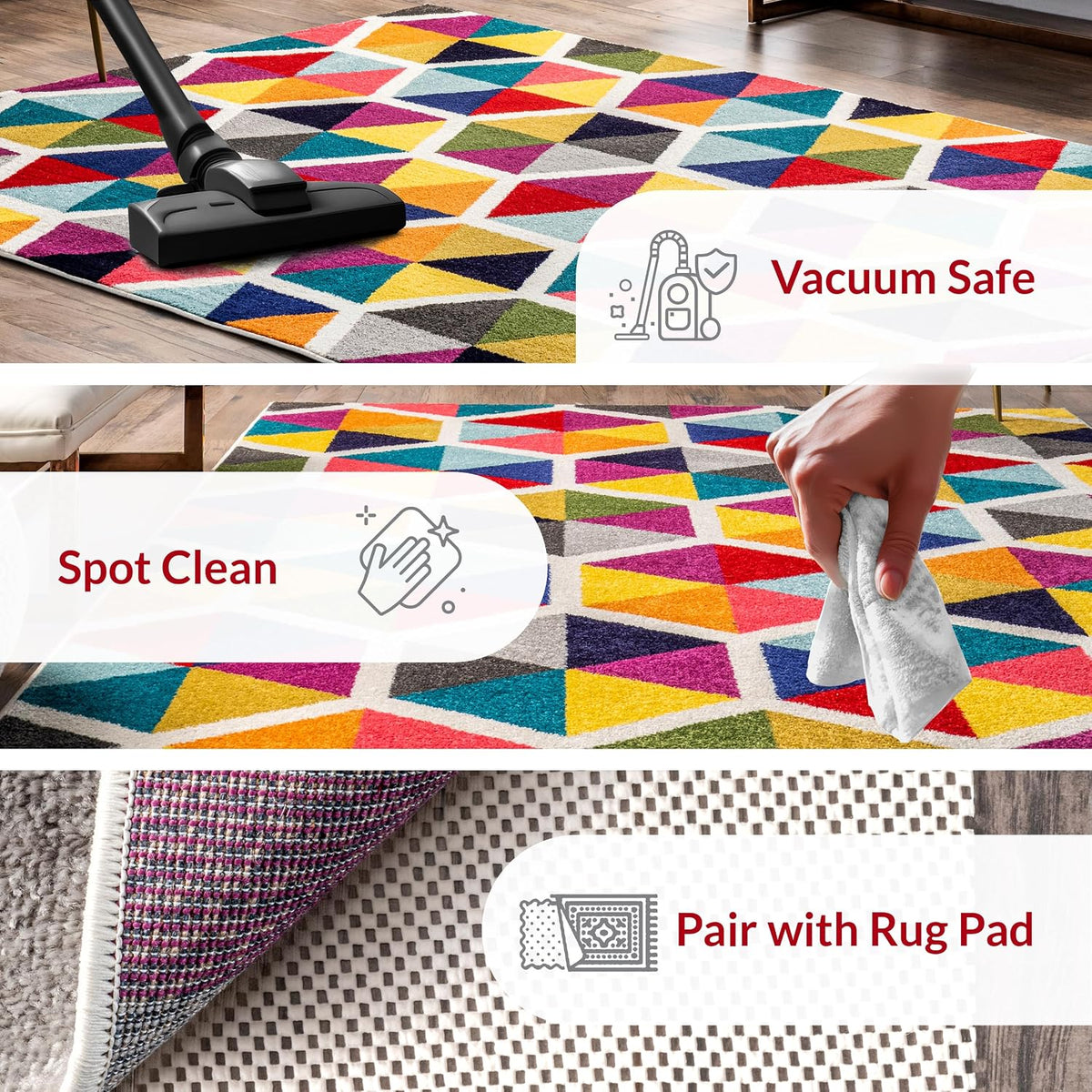 nuLOOM Maris Multicolor Geometric Power Loomed Area Rug, 4' x 6'