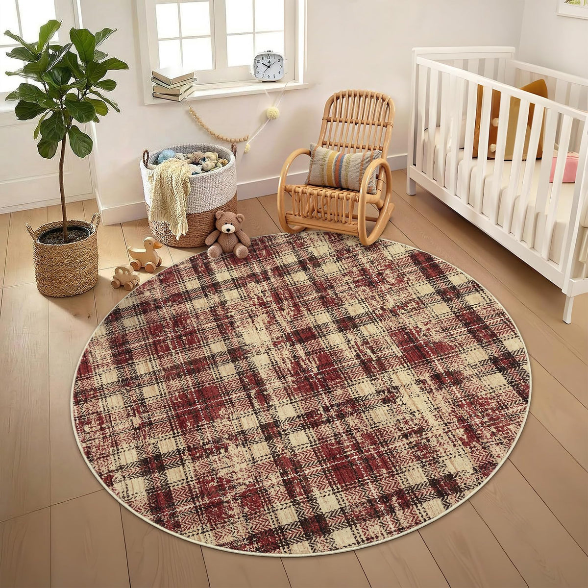 Large Living Room Rugs 8x10 Area Rugs Machine Washable Modern Geometric Neutral Rug Non Slip Low Pile Farmhouse Stain Resistant Carpet for Bedroom Nursery Classroom Dorm 8'x10' Multi