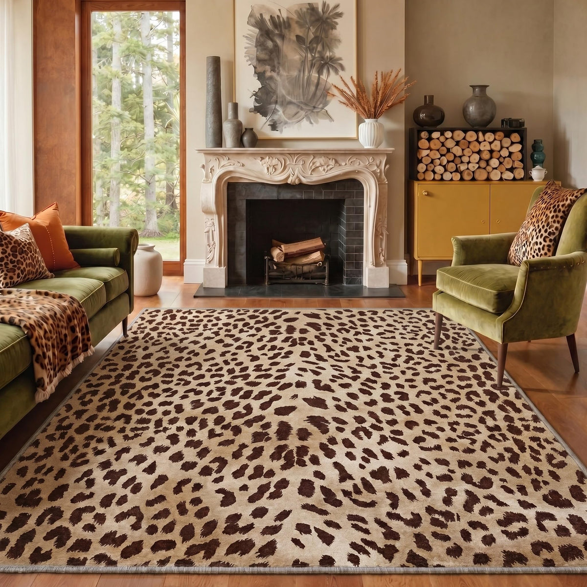 Bavni Zebra Print Rugs 5x7 Washable Area Carpet for Bedroom Living Room