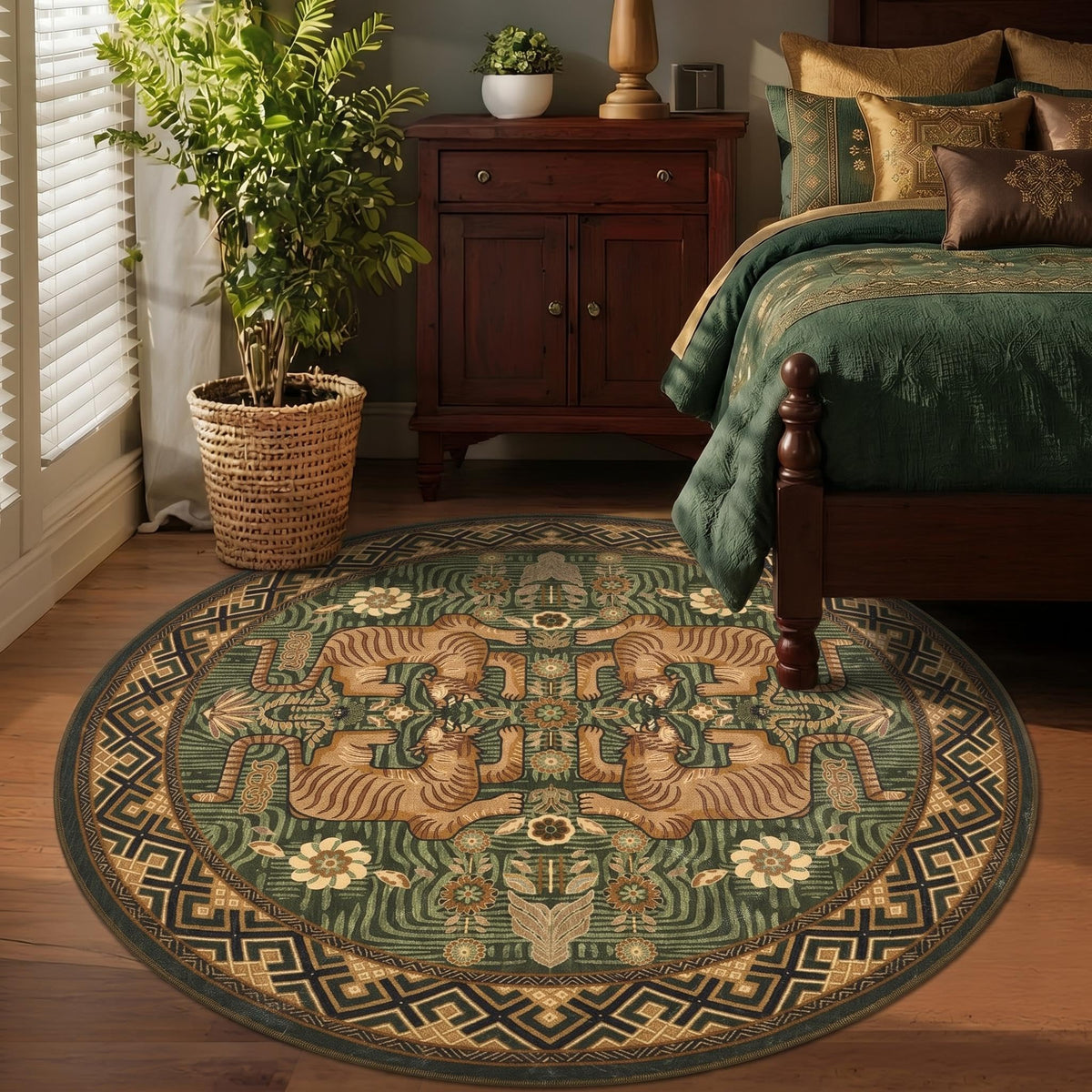 GarveeHome Tiger 8x10 Area Rugs Boho Washable Vintage Non Slip Living Room