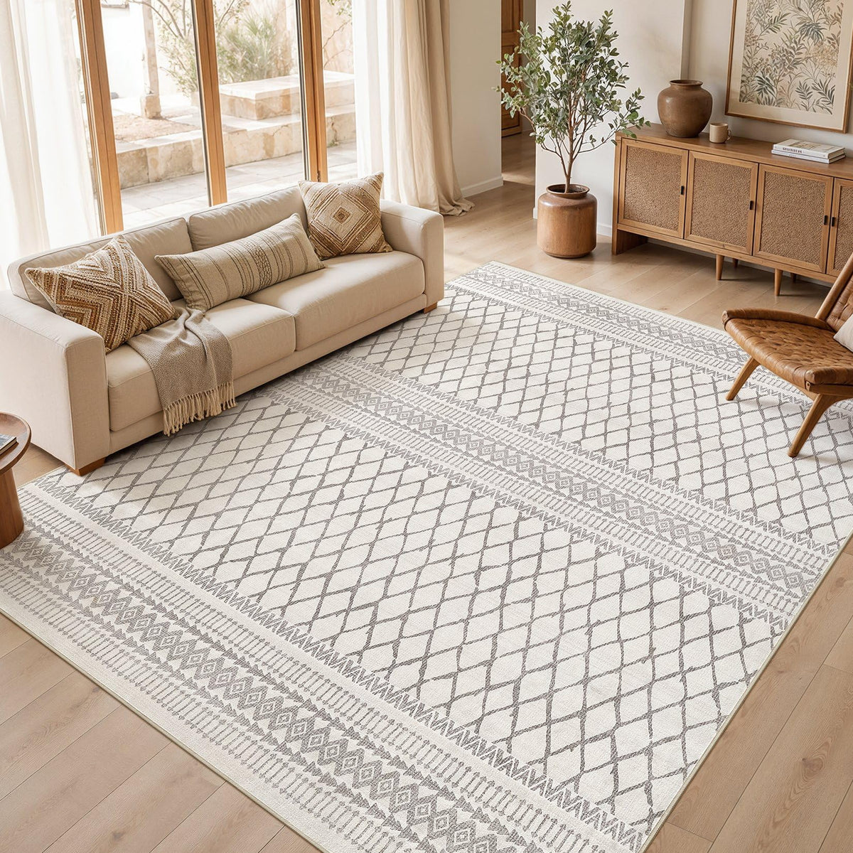 cotiled 6x9 Area Rugs for Living Room: Boho Washable Rug for Dining Room
