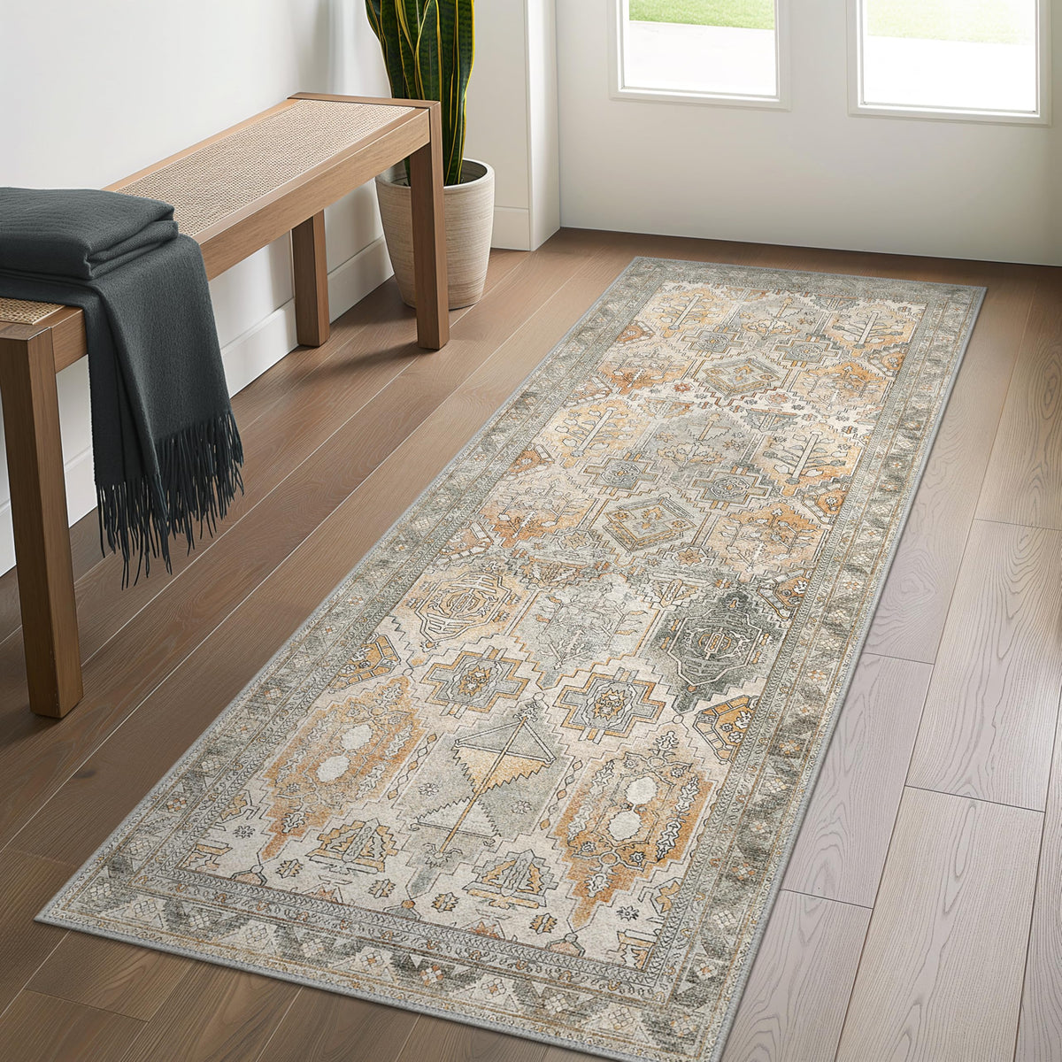 8x10 Area Rug Washable Rug for Living Room Bedroom Non Slip Carpet Taupe