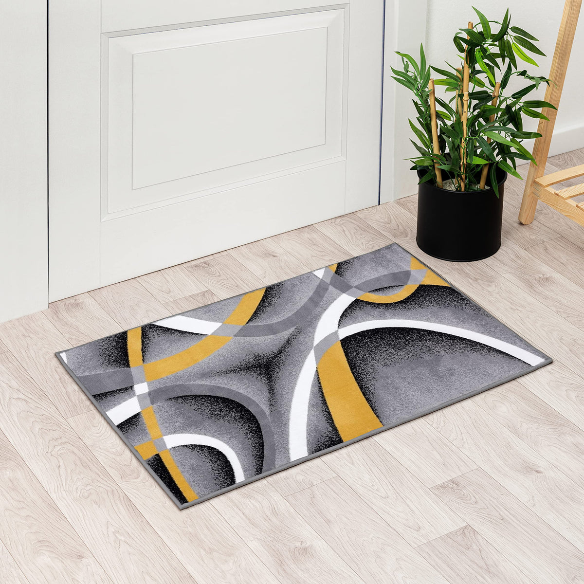 Luxe Weavers Geometric Abstract Area Rug Navy 5x7