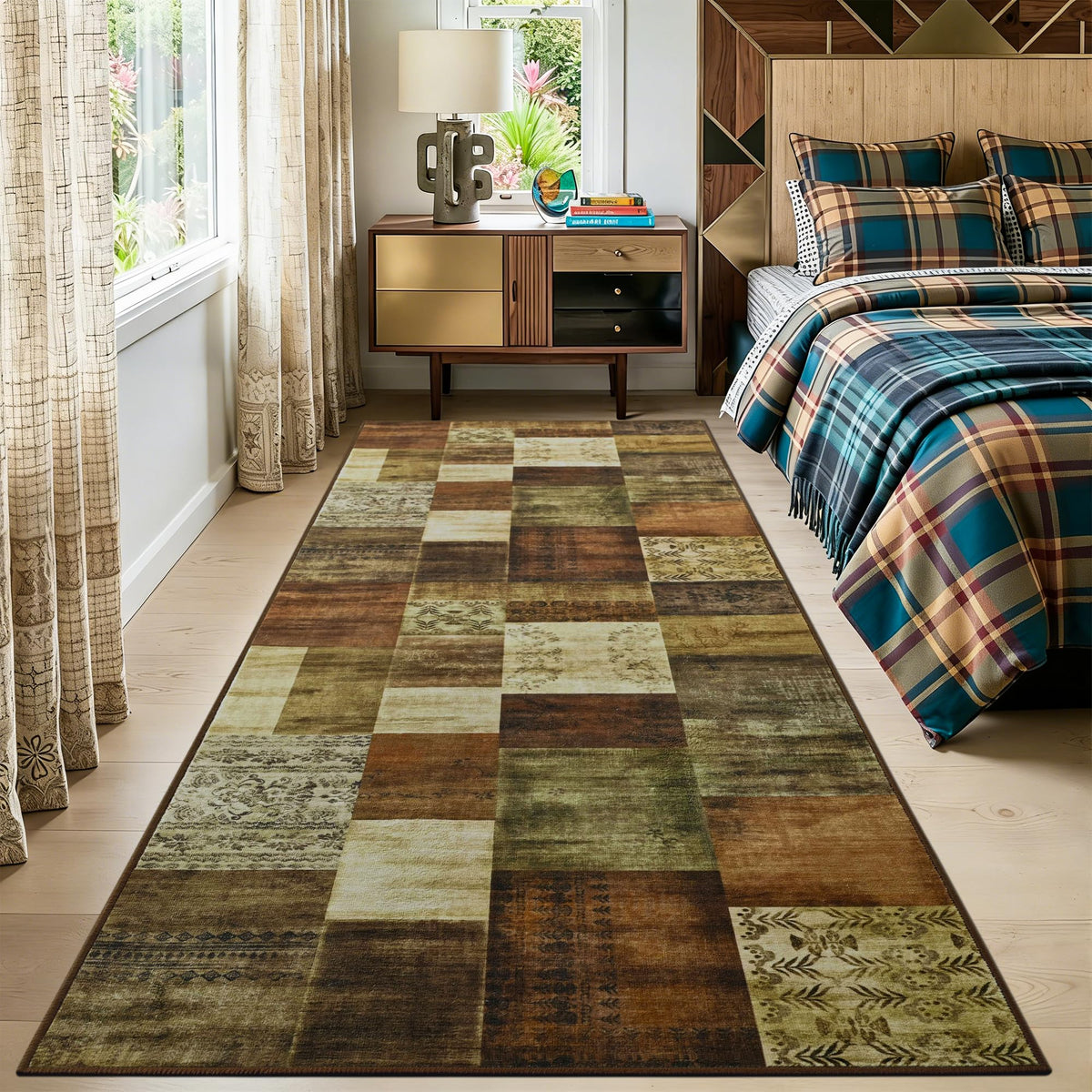 Tepook 8x10 Area Rugs for Living Room, Washable Large Geometric Bedroom Rug