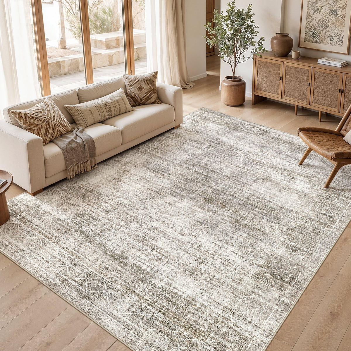 cotiled 6x9 Area Rugs for Living Room: Boho Washable Rug for Dining Room