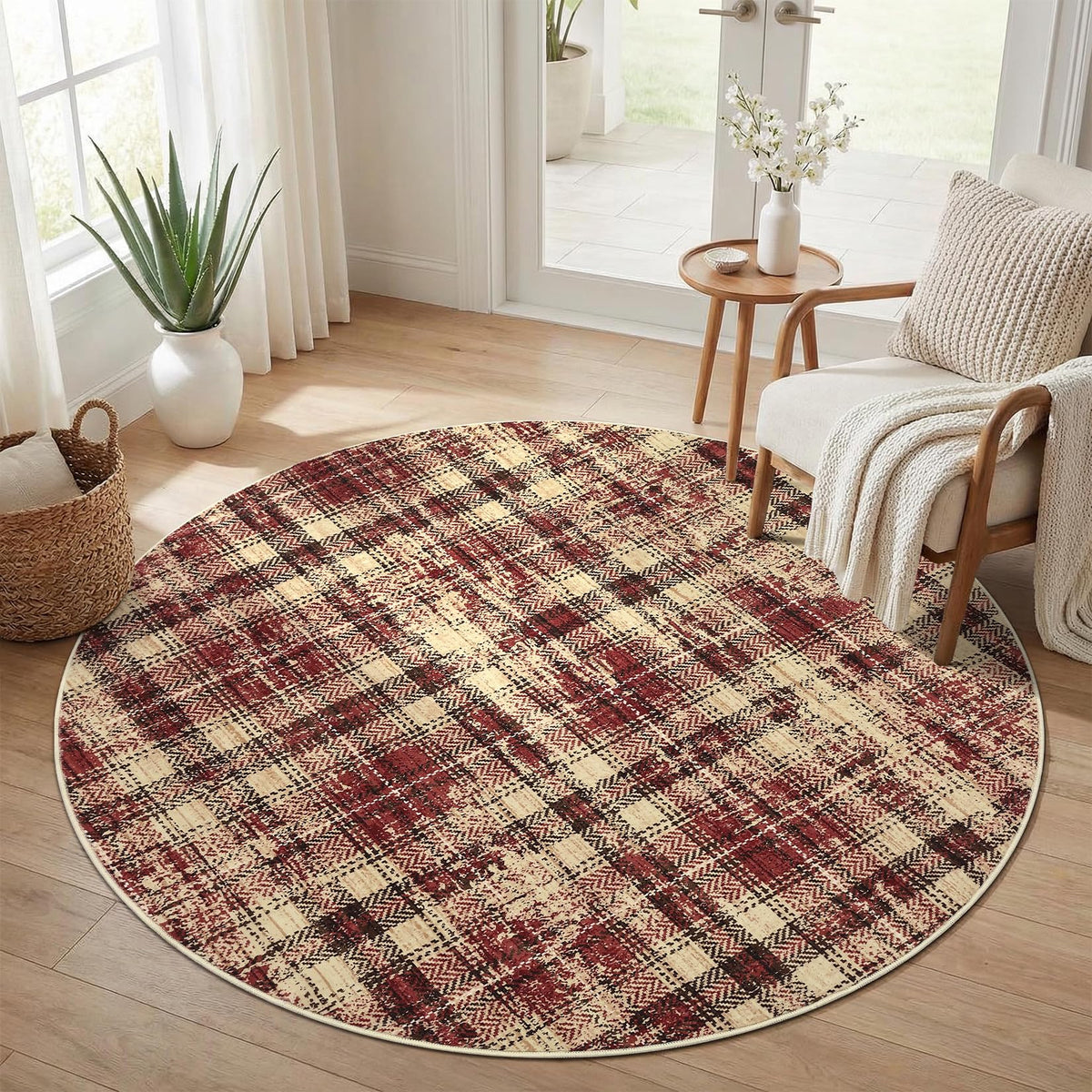 Large Living Room Rugs 8x10 Area Rugs Machine Washable Modern Geometric Neutral Rug Non Slip Low Pile Farmhouse Stain Resistant Carpet for Bedroom Nursery Classroom Dorm 8'x10' Multi