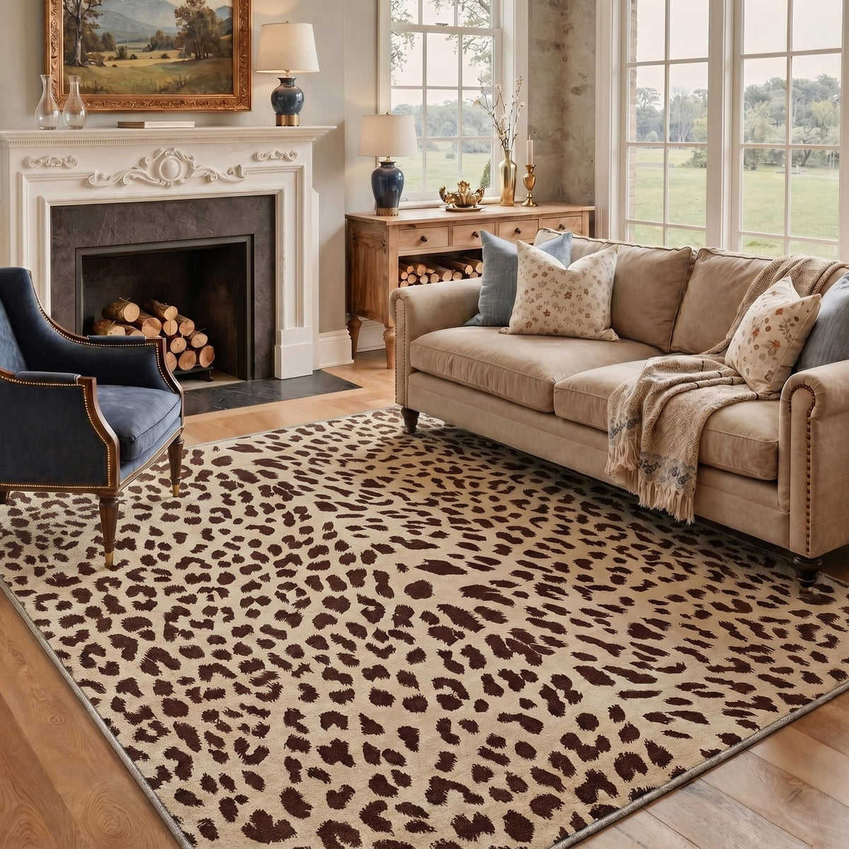 Bavni Zebra Print Rugs 5x7 Washable Area Carpet for Bedroom Living Room