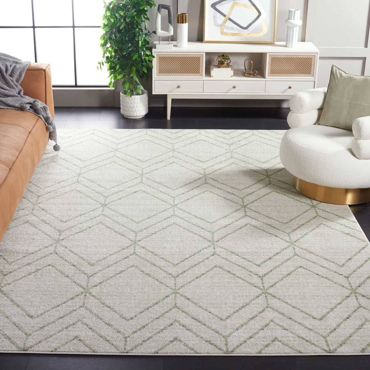 SAFAVIEH Adirondack Area Rug 8'x10', Modern Sage & Ivory ADR241Y