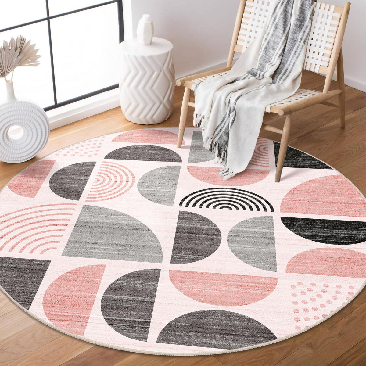 MUJOO 5x7 Area Rugs Washable,Boho Rugs Non Slip Modern Abstract Large